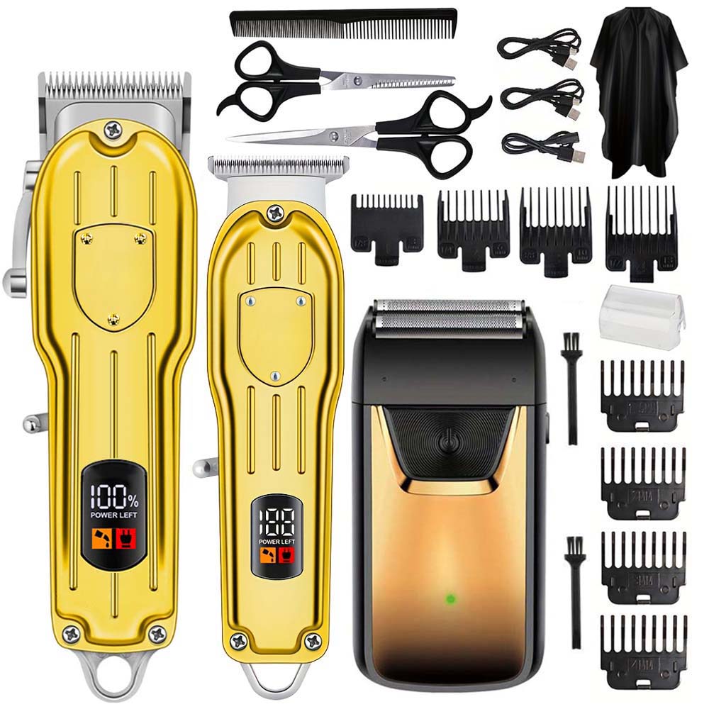 Men'S Grooming Electric Trimmer - Professional Hair Clipper Set with LCD