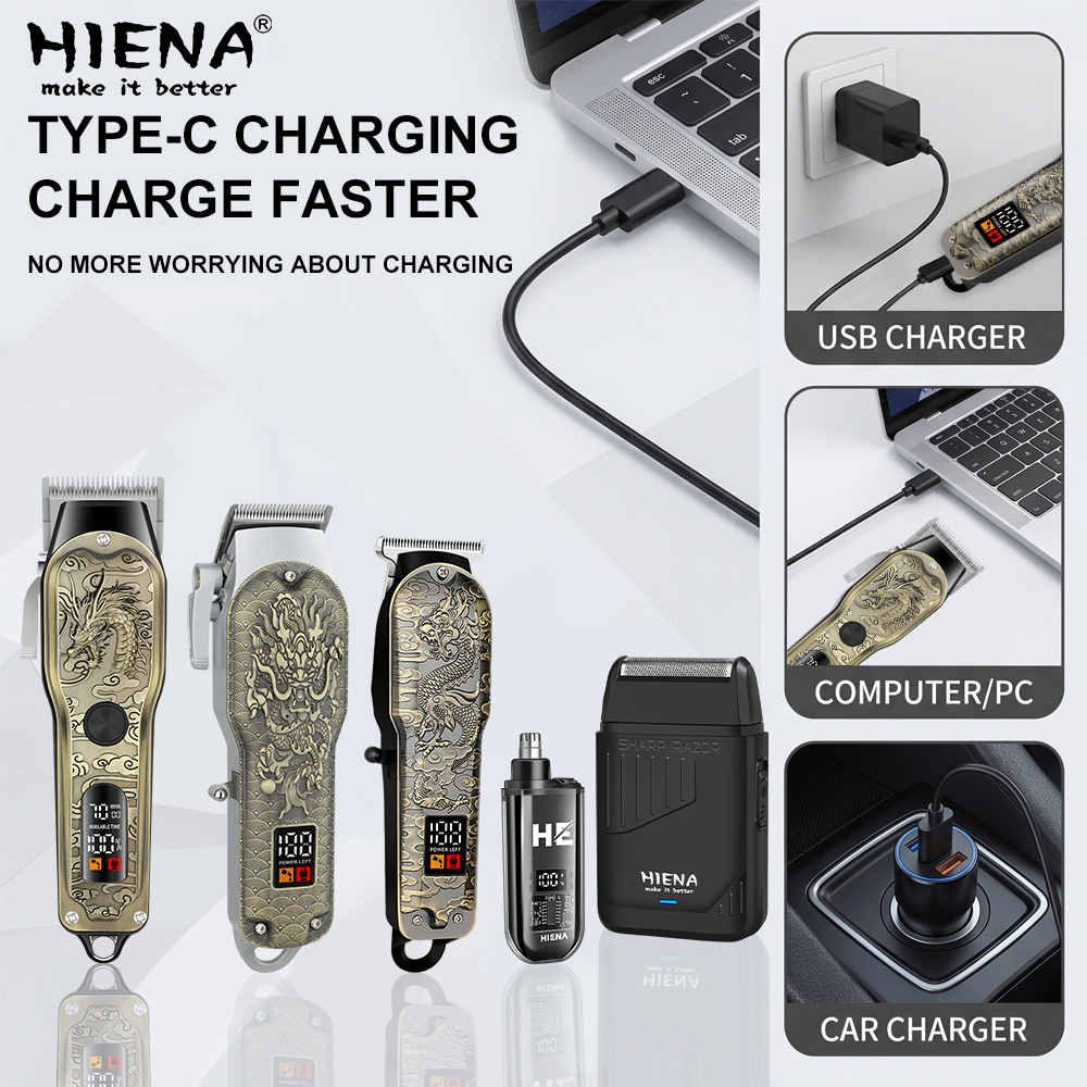 HIENA 5pcs Professional Hair C - огляд і ціна Men'S Grooming Electric Trimmer