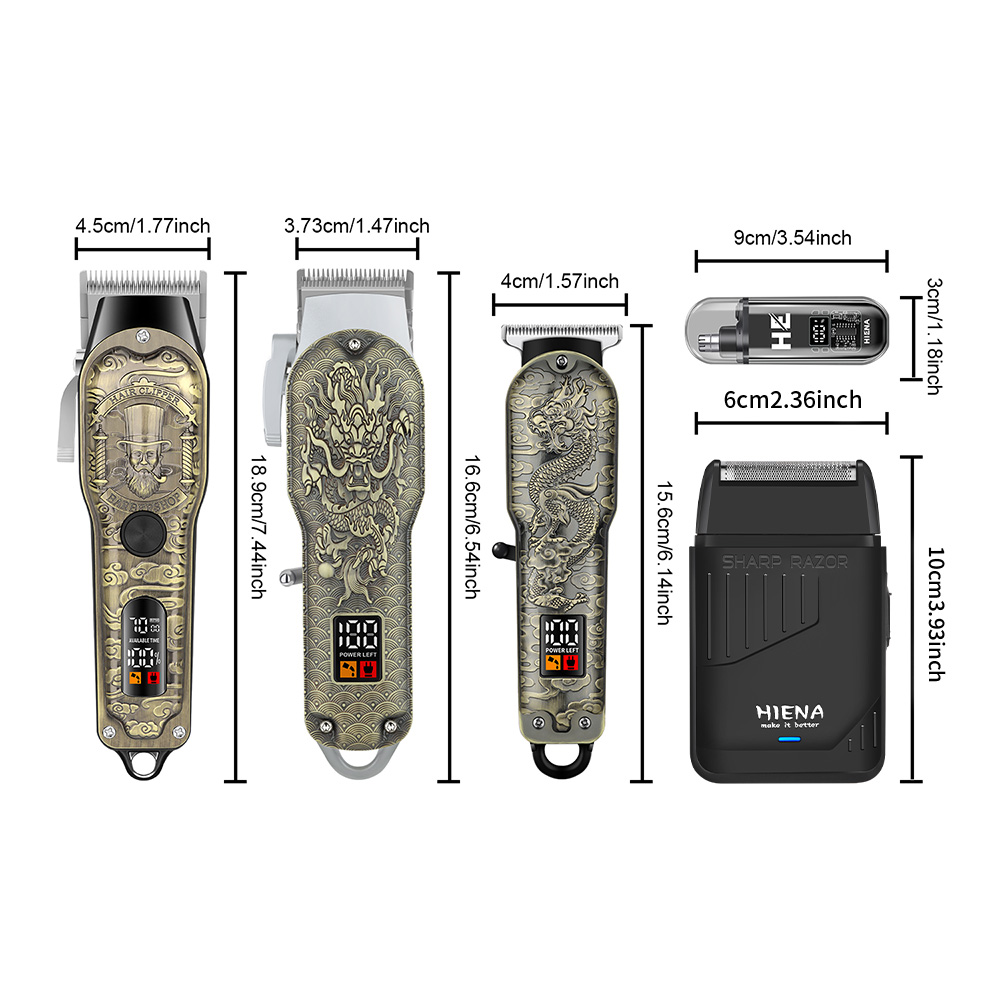 HIENA 5pcs Professional Hair C - огляд і ціна Men'S Grooming Electric Trimmer